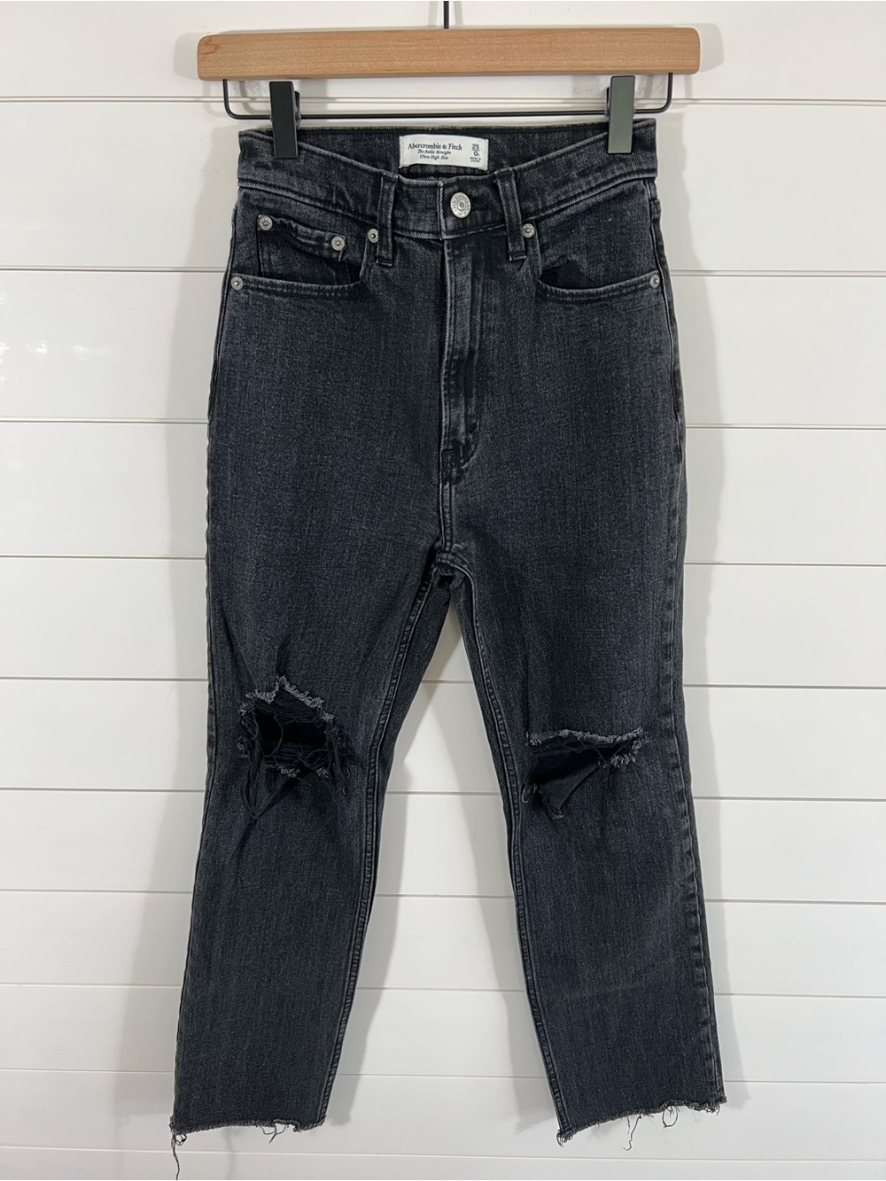 Abercrombie & Fitch Jeans Womens 25 Black Ultra High Rise Ankle Straight